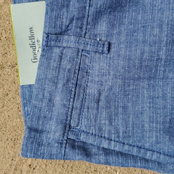 New Goodfellow & Co Blue Flat Front Linden Cotton Shorts Size 28 - Picture 4 of 11